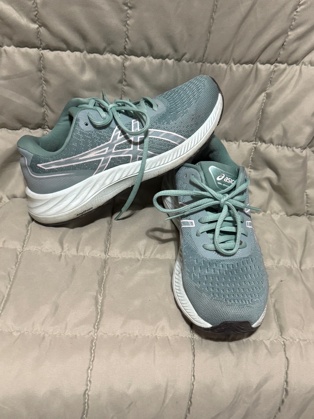 ASICS Women's Mint Teal Lace-Up Running Sneakers